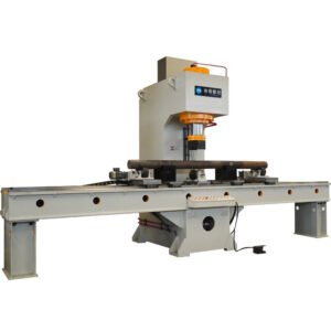 Single-arm hydraulic press for straightening round steel bars