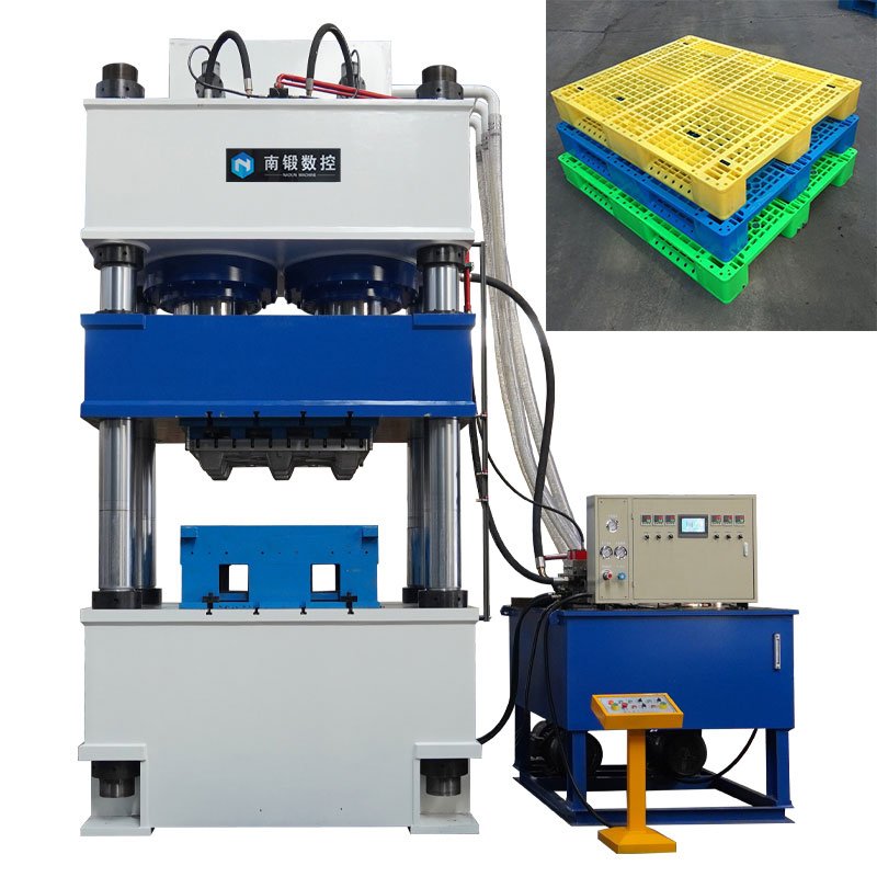 Hot compression molding press for FRP plastic pallet