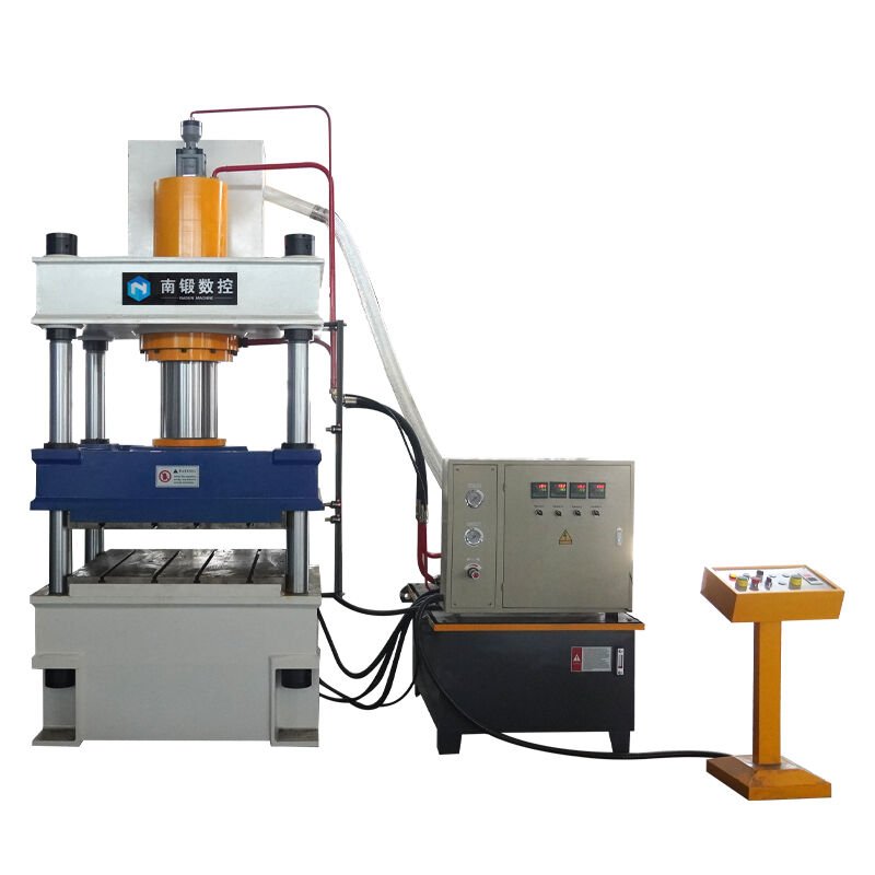 Composite material anti-collision type cushion plate hydraulic press