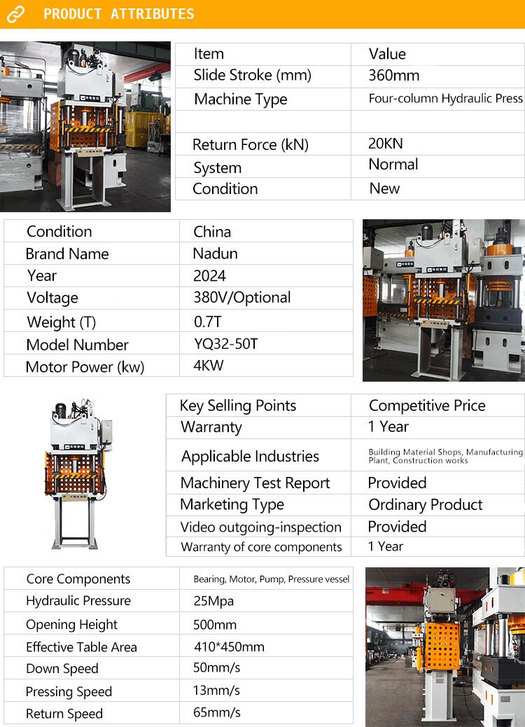 50t automatic cnc industrial hydraulic press moulding machine four column 50 ton price with tool manufacture